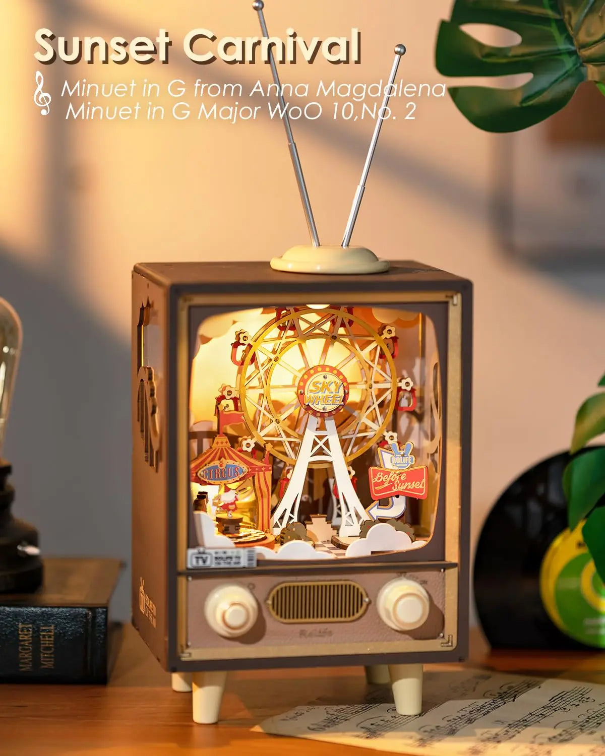Sunset Carnival – Light-Up Wooden Music Box Gift