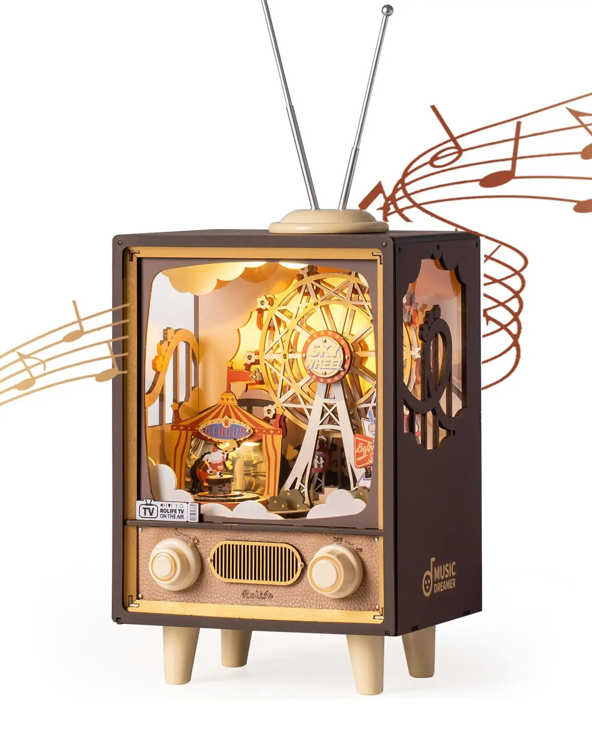 Sunset Carnival – Light-Up Wooden Music Box Gift