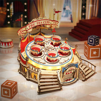 Tilt-A-Whirl Music Box – Wooden Amusement Ride Model