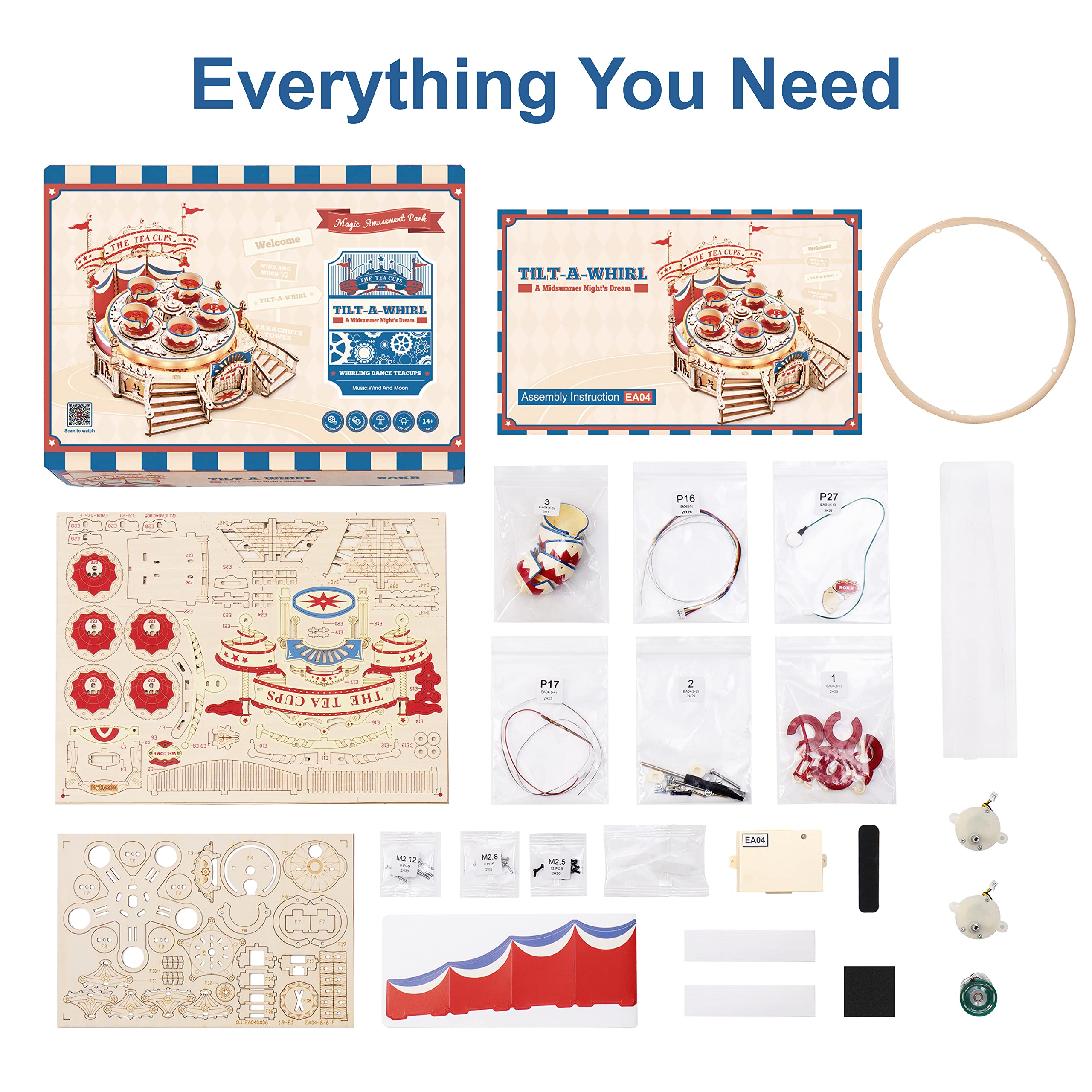 Tilt-A-Whirl Music Box – Wooden Amusement Ride Model