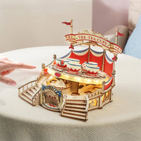 Tilt-A-Whirl Music Box – Wooden Amusement Ride Model