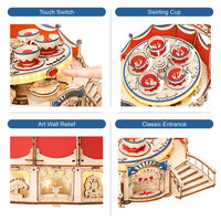Tilt-A-Whirl Music Box – Wooden Amusement Ride Model