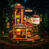 Gift Factory 3D Wooden Puzzle – DIY Vintage Toy Production Kit with Lights, Music & Elves