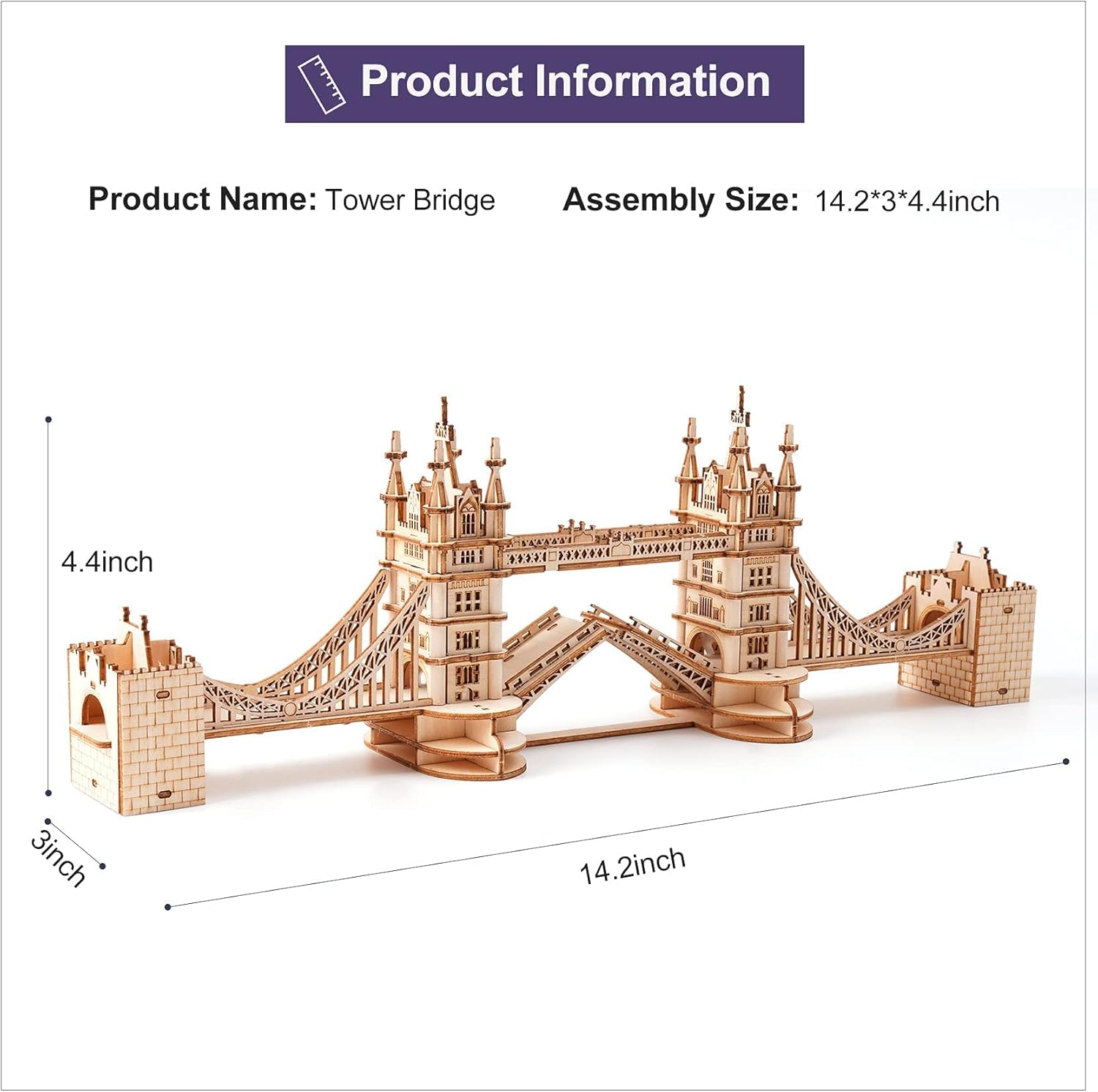Tower Bridge – Detailed Wooden Architectural Model