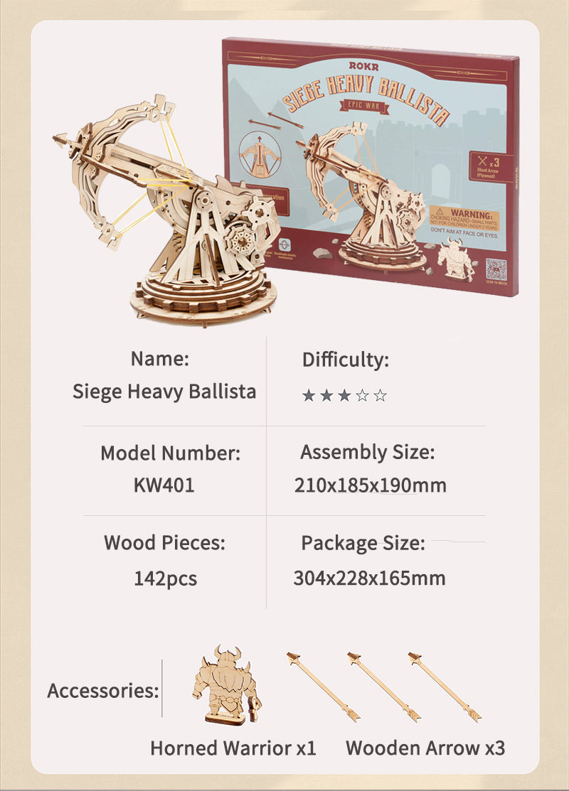 Heavy Ballista – 3D Wooden War-Game Puzzle Model