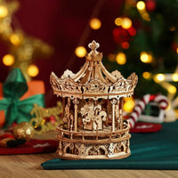 Romantic Wooden Carousel – Rotating Gift Music Box