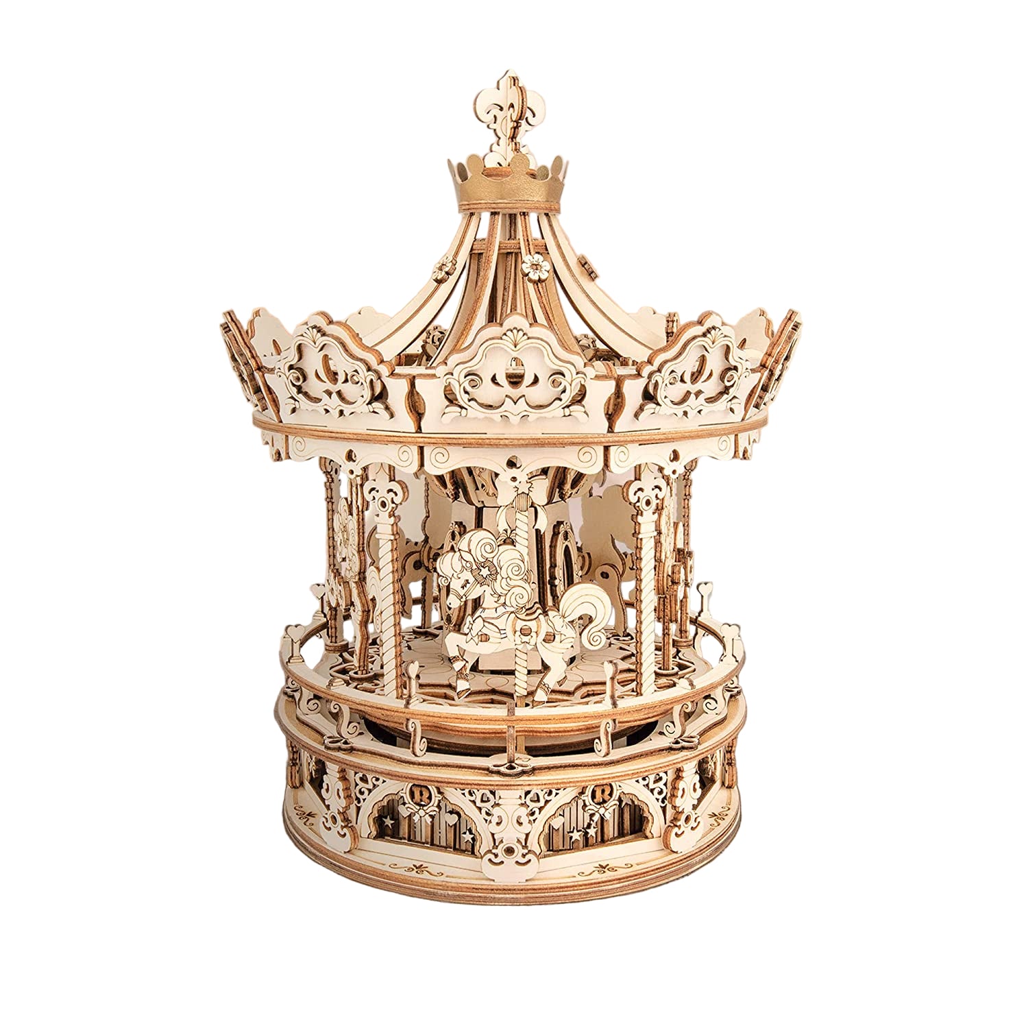 Romantic Wooden Carousel – Rotating Gift Music Box