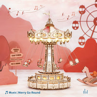 Swing Ride Music Box – Rotating Wooden Amusement Park Model