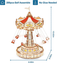 Swing Ride Music Box – Rotating Wooden Amusement Park Model