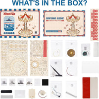 Swing Ride Music Box – Rotating Wooden Amusement Park Model