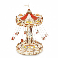 Swing Ride Music Box – Rotating Wooden Amusement Park Model