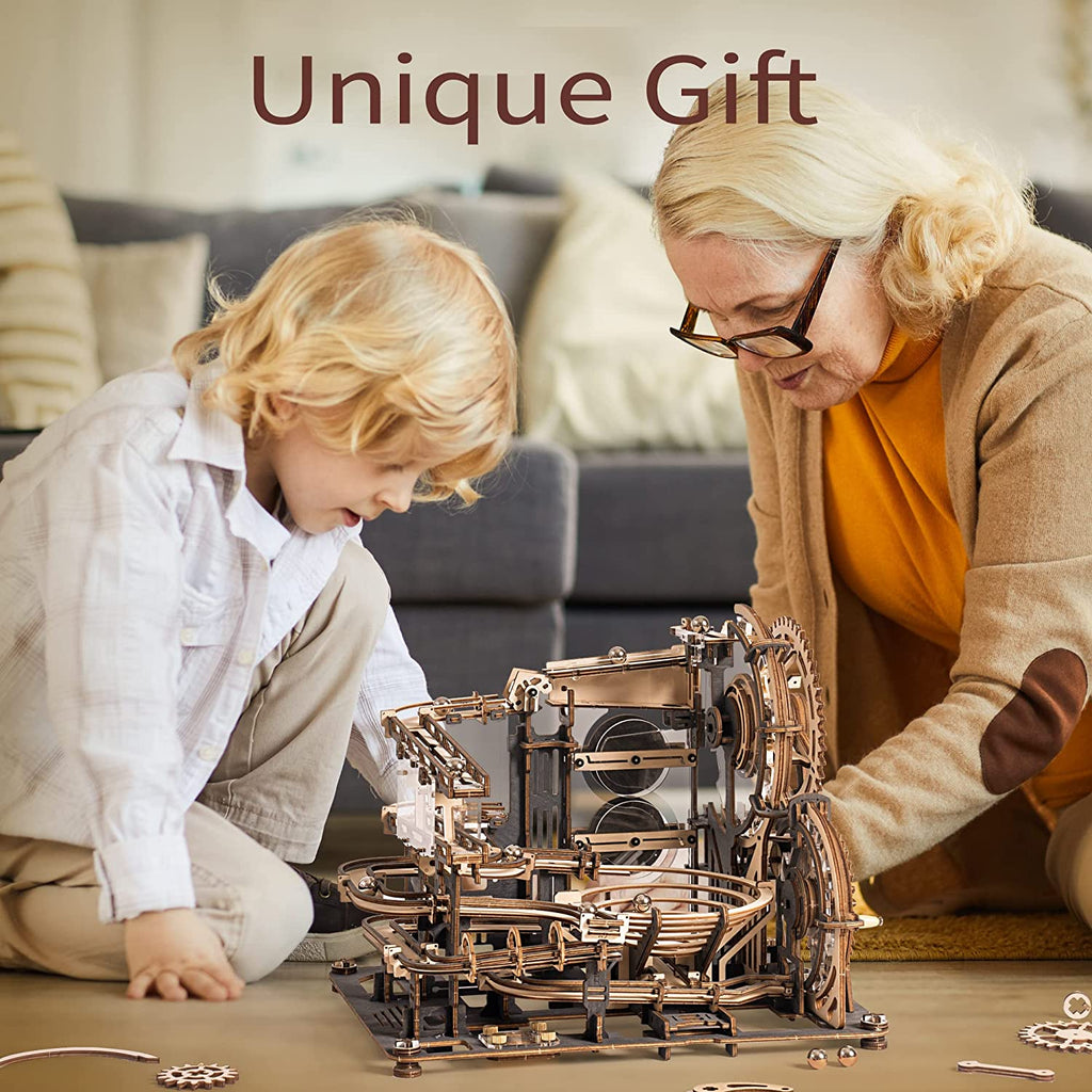 Night City Marble Run – Wooden Mechanical Puzzle