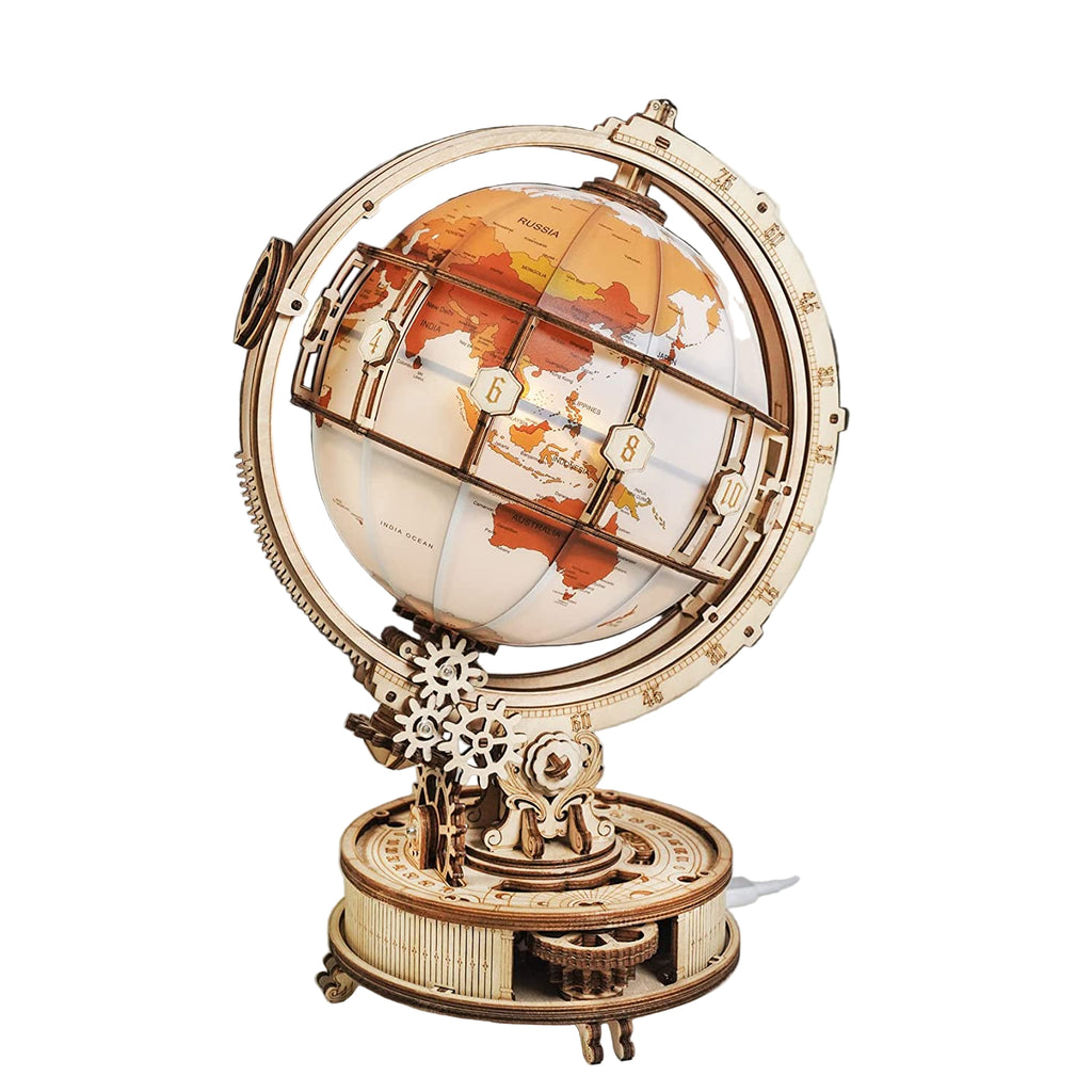 Luminous Globe – 3D Wooden Wooden Puzzle & Light-Up Building Kit