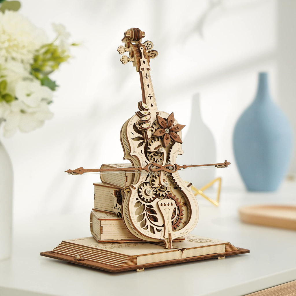 Magic Wooden Cello – Mechanical Music Box Model