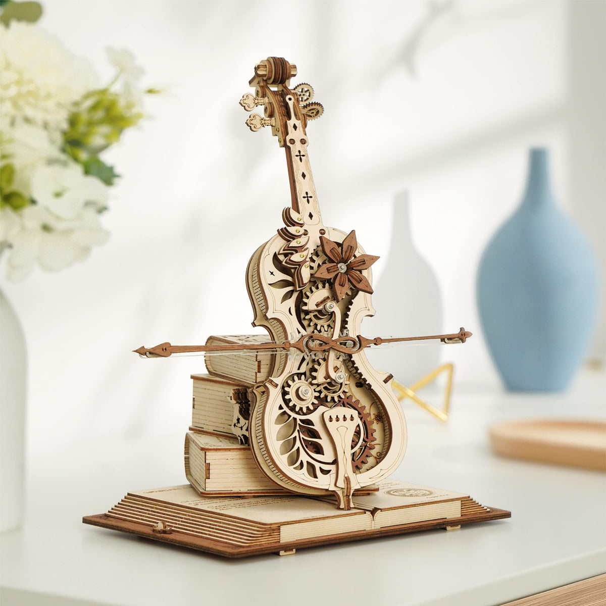 Magic Wooden Cello – Mechanical Music Box Model