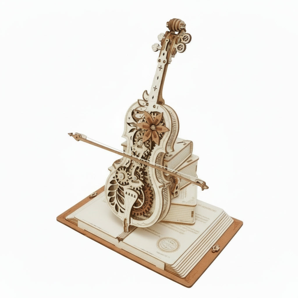 Magic Wooden Cello – Mechanical Music Box Model