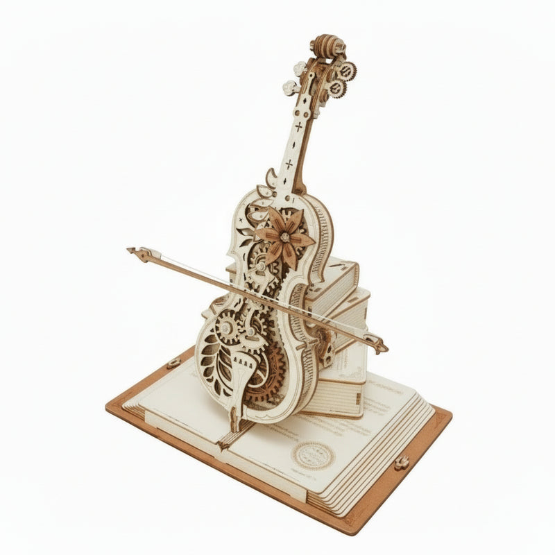 Magic Wooden Cello – Mechanical Music Box Model