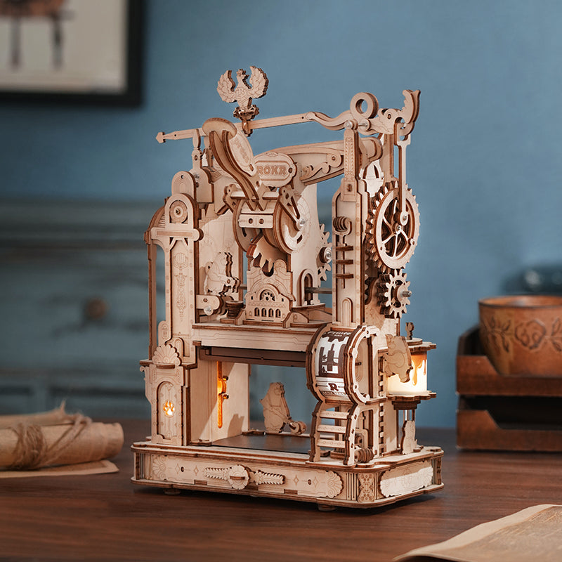 Vintage Printing Press – 3D Wooden Mechanical Puzzle Kit