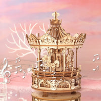 Romantic Wooden Carousel – Rotating Gift Music Box